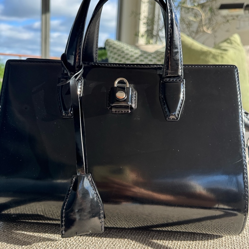 Alexander Wang Shiny Black Leather Satchel